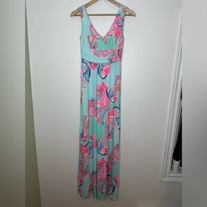 Lilly Pulitzer Sloane Maxi Dress Minty Fresh on the Rocks Small‎